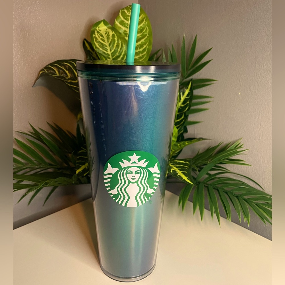 🌟NWT Starbucks Iridescent Teal Green Blue Holographic Tumbler St. Patrick’s Day